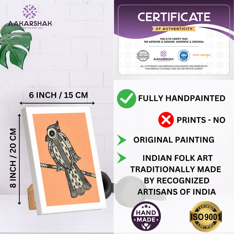handmade iso certified madhubani-peacock painting