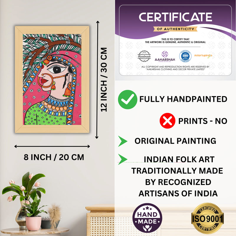 handmade iso certified-radha madhubani painting