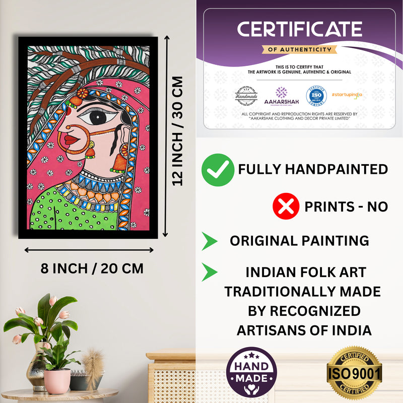 handmade iso certified-radha madhubani painting