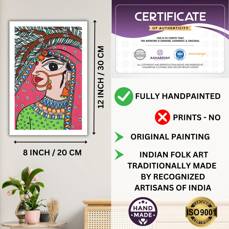 handmade iso certified-radha madhubani painting
