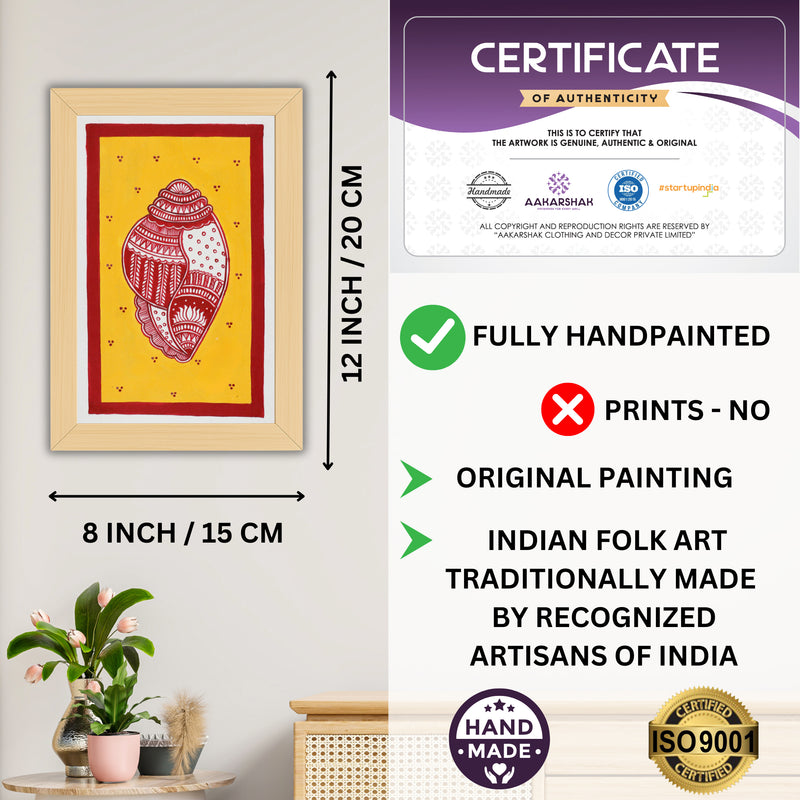 handmade iso certified-Shankh madhubani painting