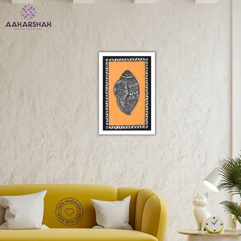 vibrant handmade Shankh painting-depicting indian folk traditions