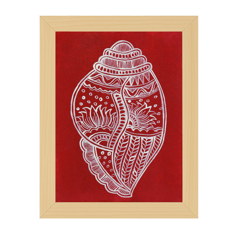 handmade madhubani painting shankha-in vibrant traditional folk art style