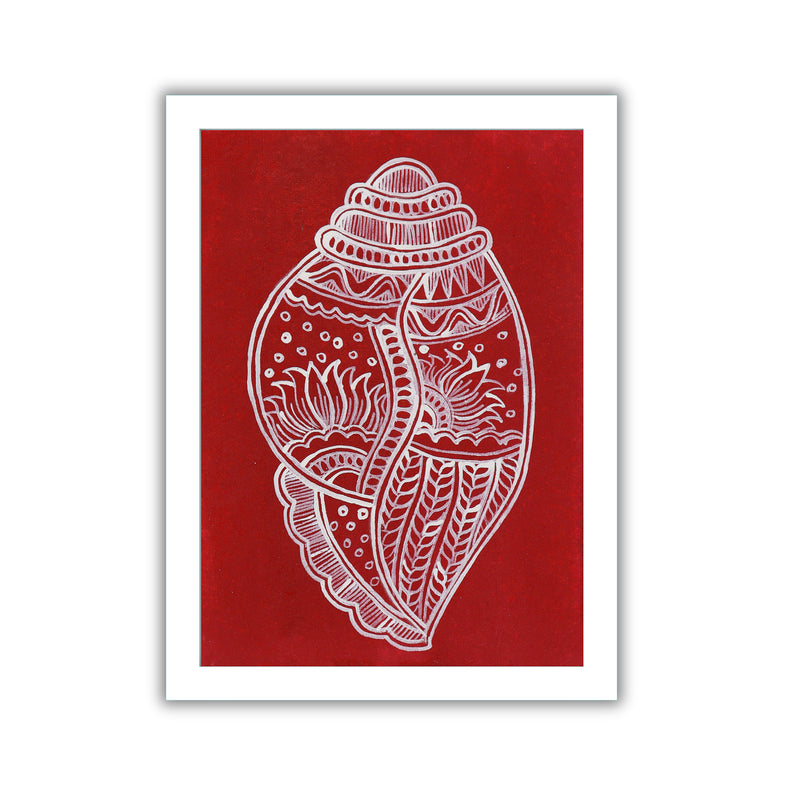 handmade madhubani painting shankha-in vibrant traditional folk art style