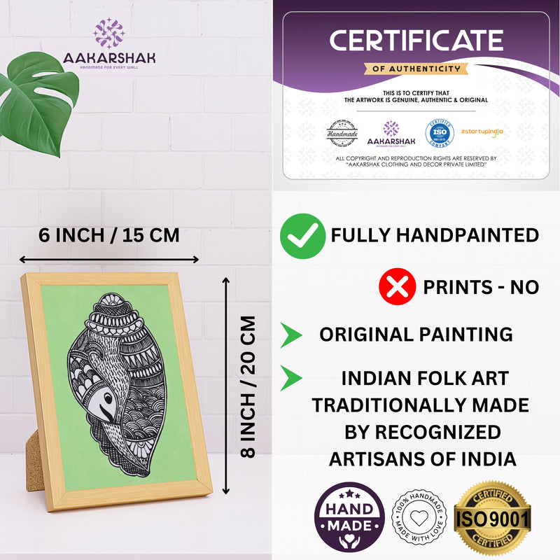 handmade iso certified-madhubani shankha painting