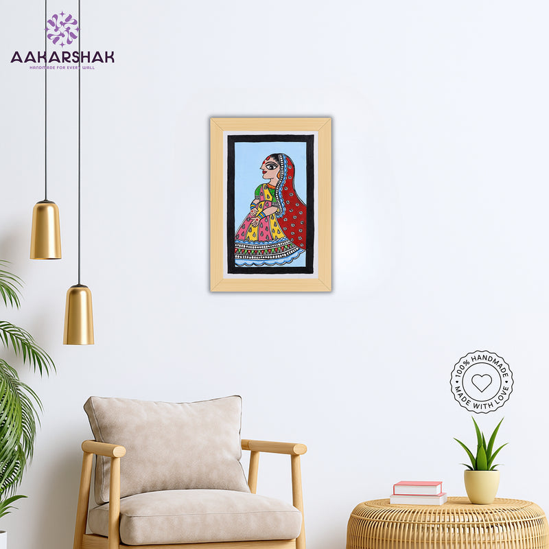 vibrant handmade owl painting-depicting indian folk traditions