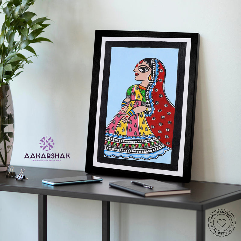 vibrant handmade owl painting-depicting indian folk traditions