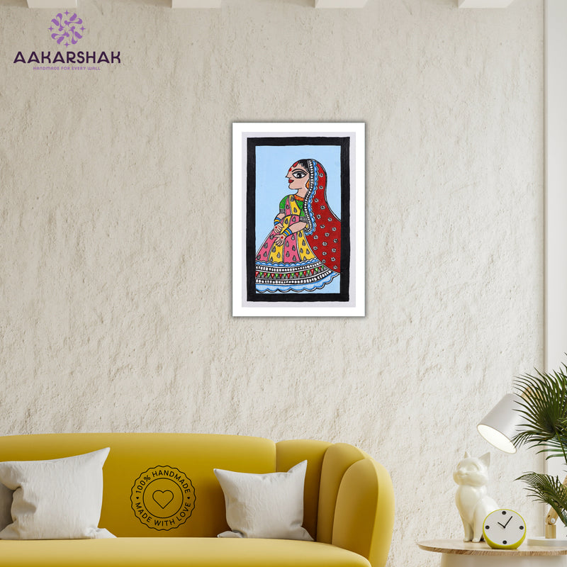 vibrant handmade owl painting-depicting indian folk traditions