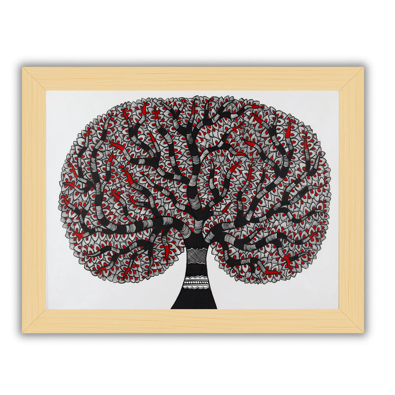Handmade Tree of life Madhubani Painting Wall Decor 17x24