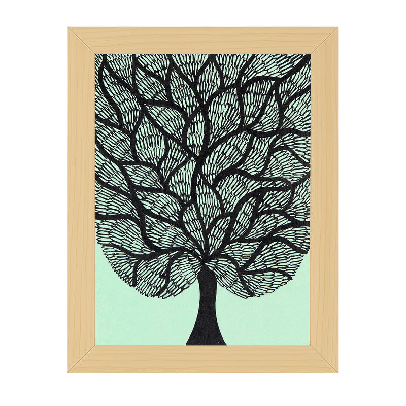 handmade madhubani painting tree of life-in vibrant traditional folk art style