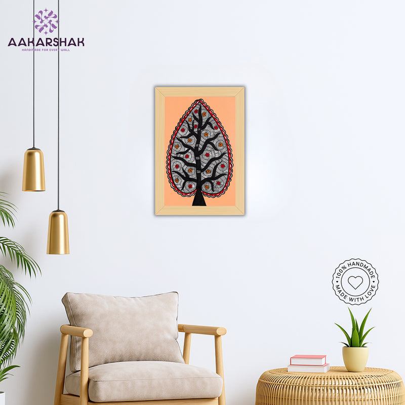 vibrant handmade tree of life painting-depicting indian folk traditions
