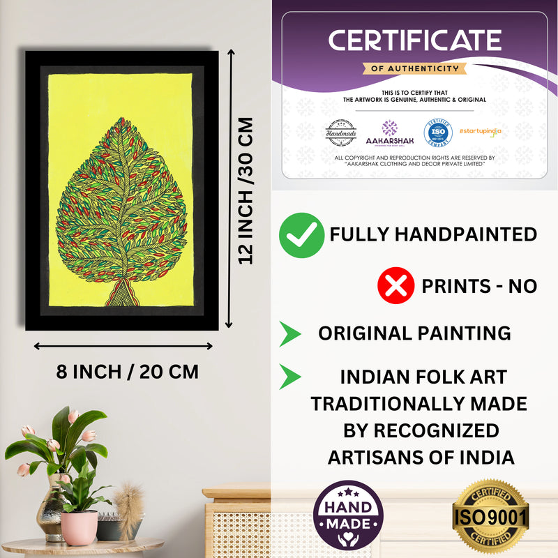 handmade iso certified-tree of life madhubani painting