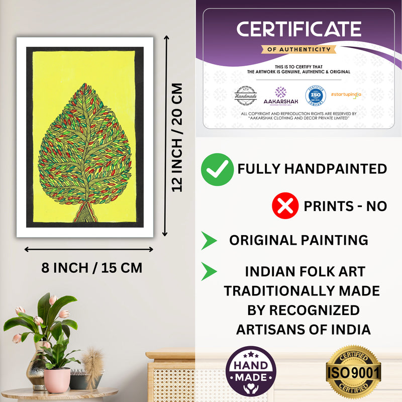 handmade iso certified-tree of life madhubani painting