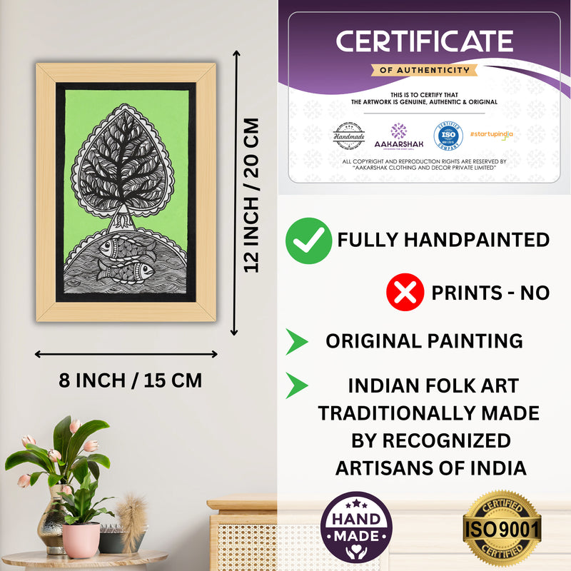 handmade iso certified-tree of life madhubani painting