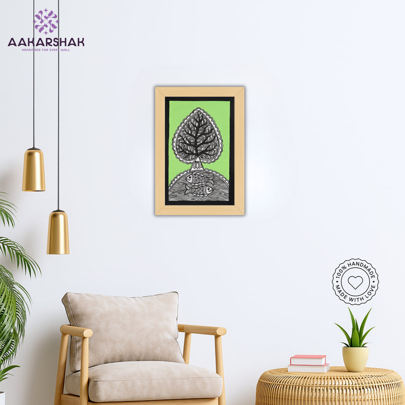 vibrant handmade tree of life painting-depicting indian folk traditions