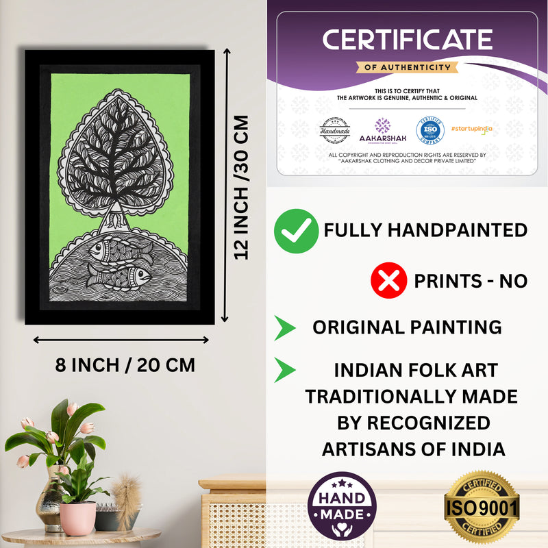 handmade iso certified-tree of life madhubani painting