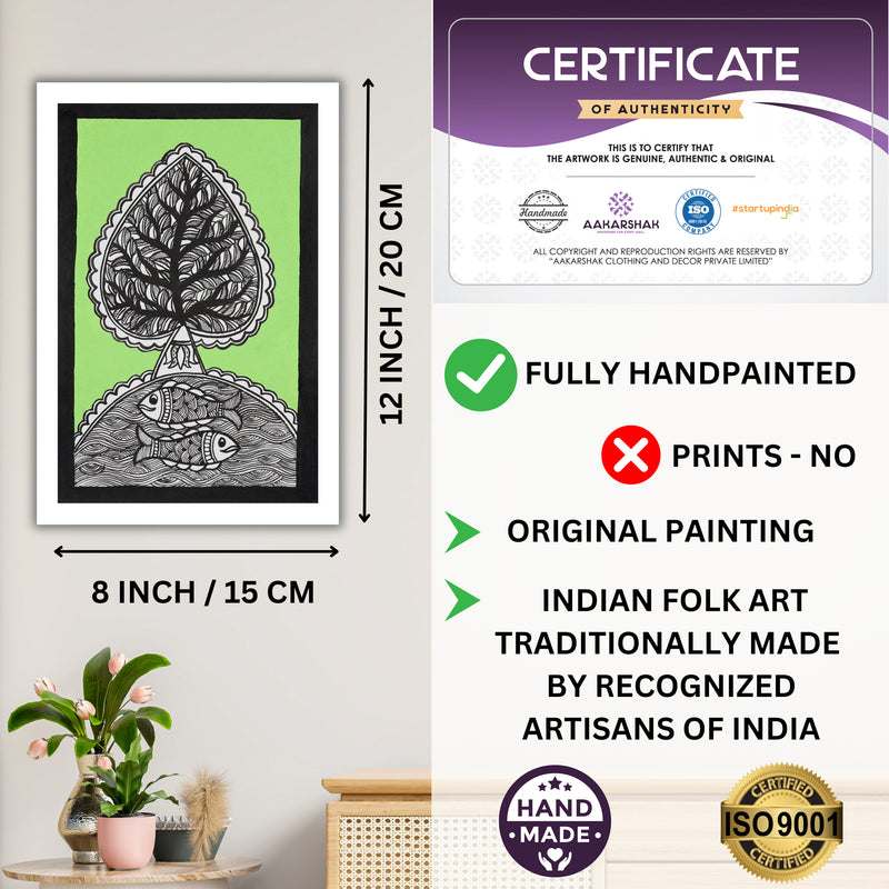 handmade iso certified-tree of life madhubani painting