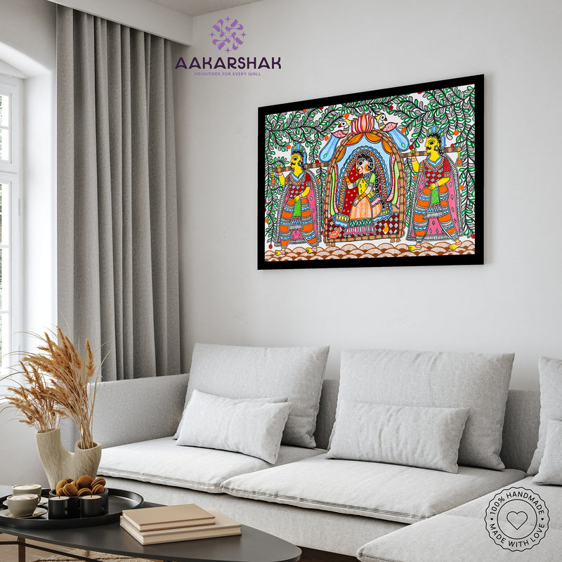 Handmade Doli Madhubani Painting Wall Decor 17x24