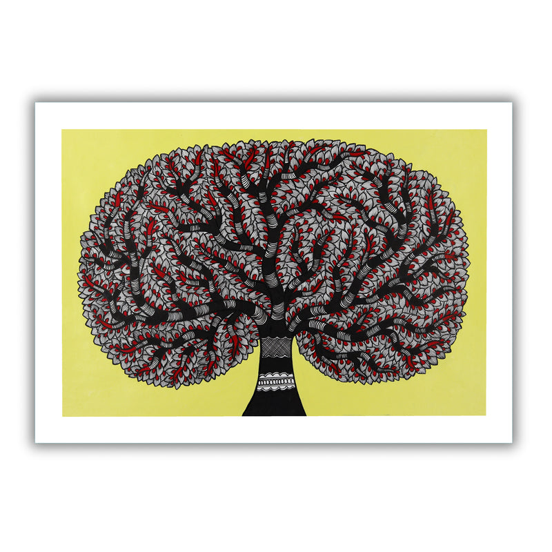 Handmade Tree of life Madhubani Painting Wall Decor 17x24