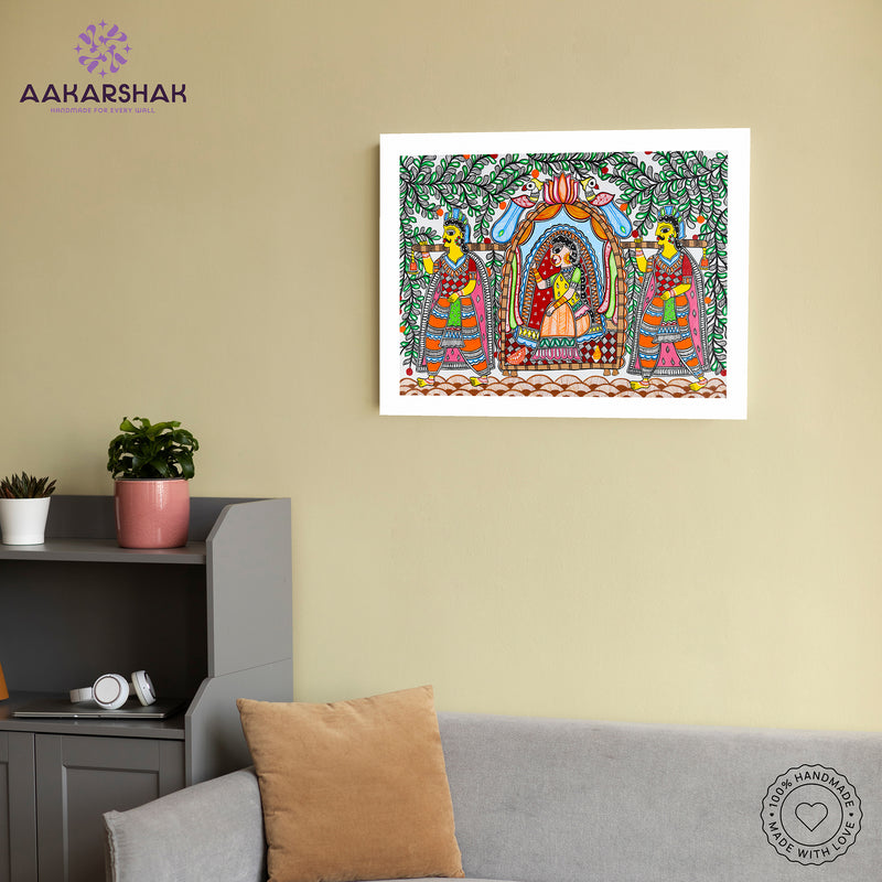Handmade Doli Madhubani Painting Wall Decor 17x24