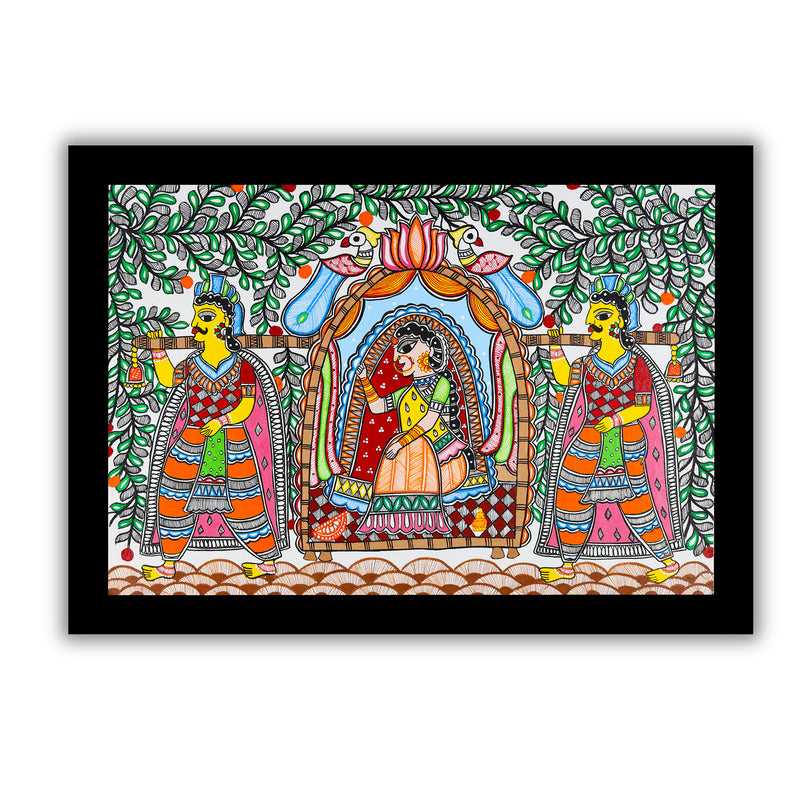 Handmade Doli Madhubani Painting Wall Decor 17x24