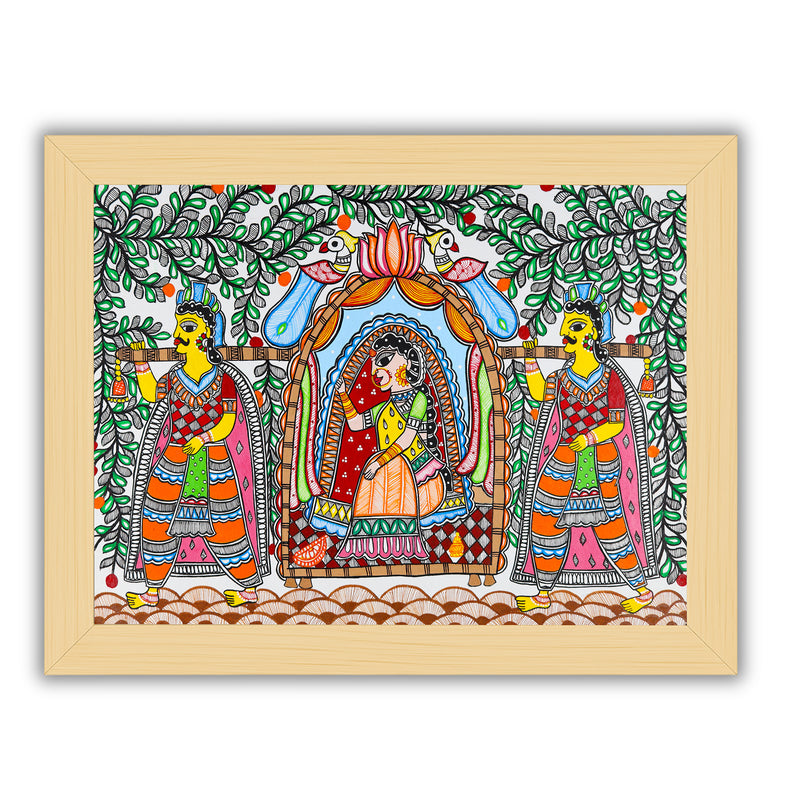 Handmade Doli Madhubani Painting Wall Decor 17x24
