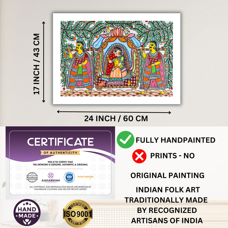 Handmade Doli Madhubani Painting Wall Decor 17x24