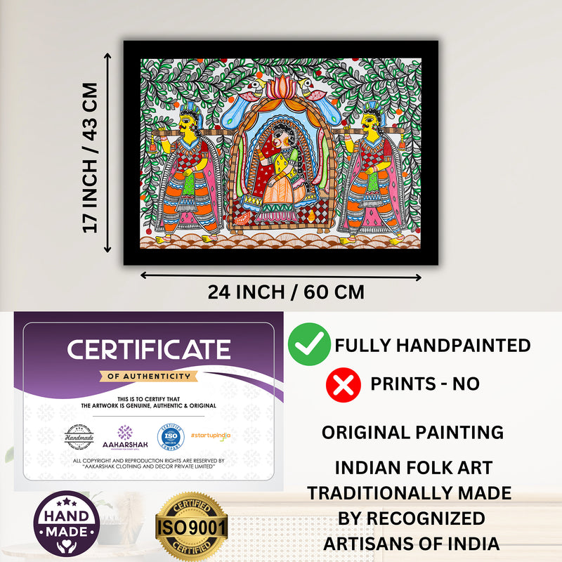Handmade Doli Madhubani Painting Wall Decor 17x24