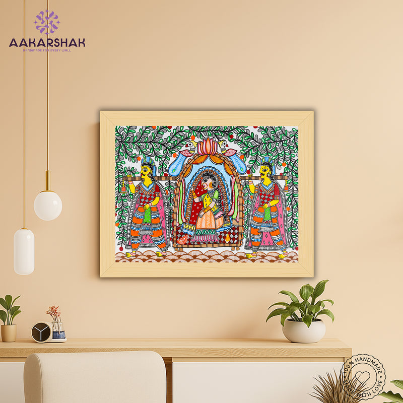Handmade Doli Madhubani Painting Wall Decor 17x24