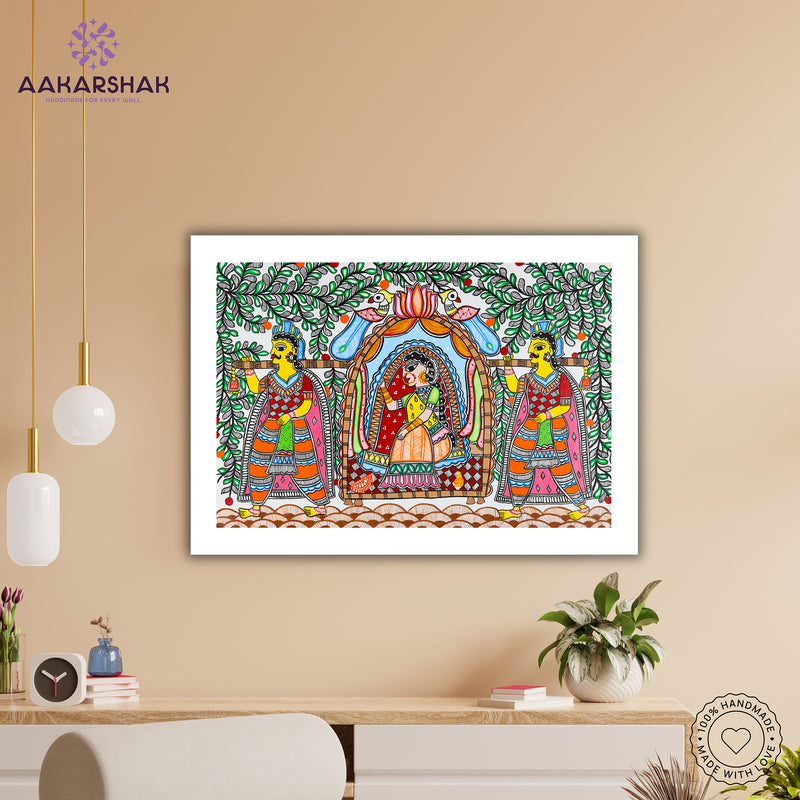 Handmade Doli Madhubani Painting Wall Decor 17x24