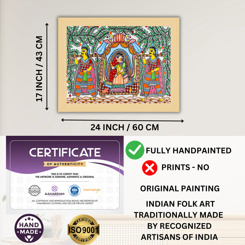 Handmade Doli Madhubani Painting Wall Decor 17x24