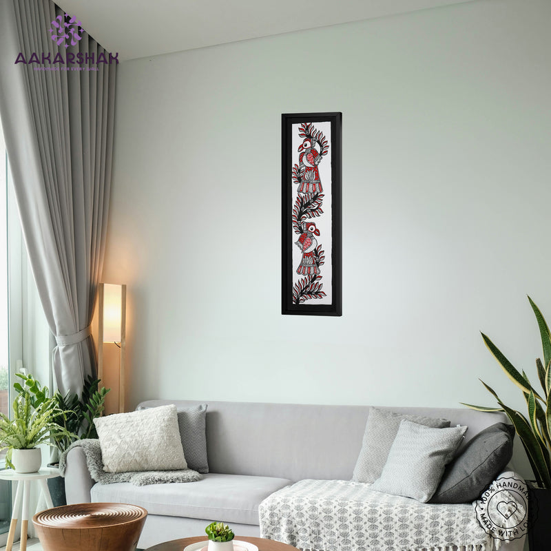vibrant handmade peacock painting-depicting indian folk traditions