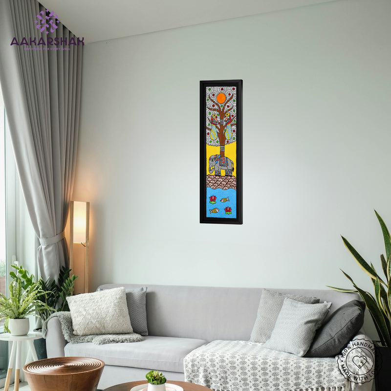 vibrant handmade elephant painting-depicting indian folk traditions