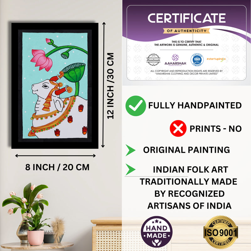 certificate of authenticity-handmade iso certified cow pichwai painting