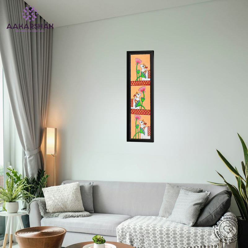 vibrant handmade cow painting-depicting indian folk traditions