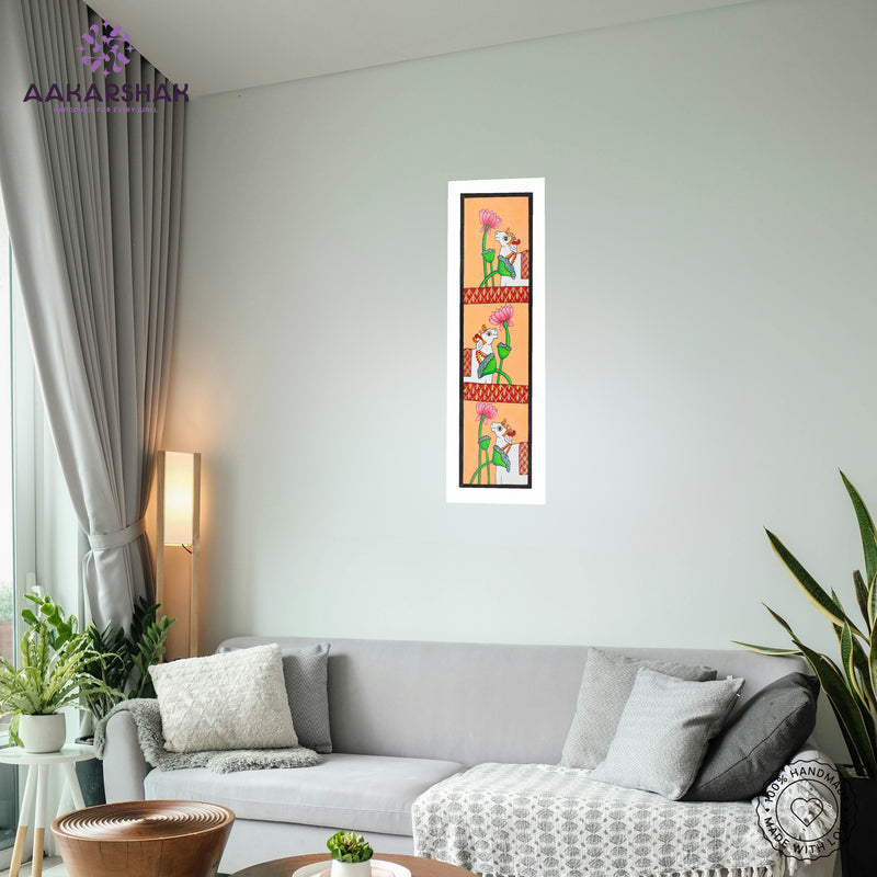 vibrant handmade cow painting-depicting indian folk traditions