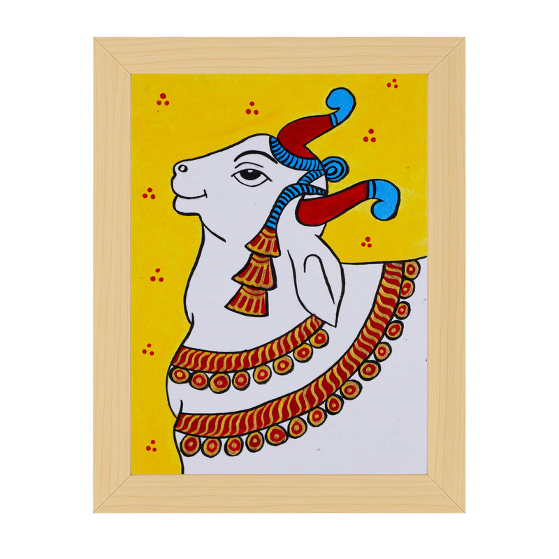 handmade pichwai painting cow-in vibrant traditional folk art style