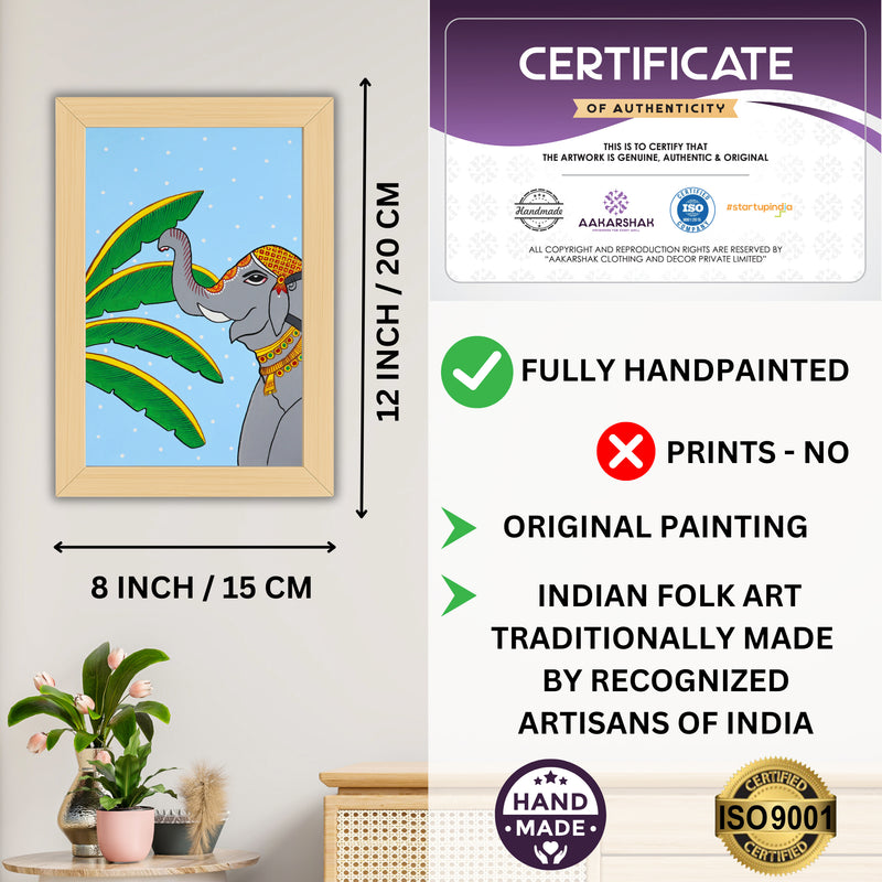 certificate of authenticity-handmade iso certified-elephant pichwai painting