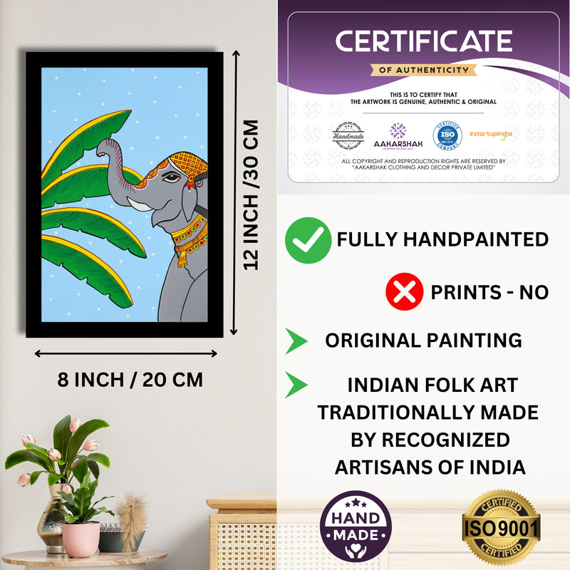 certificate of authenticity-handmade iso certified-elephant pichwai painting