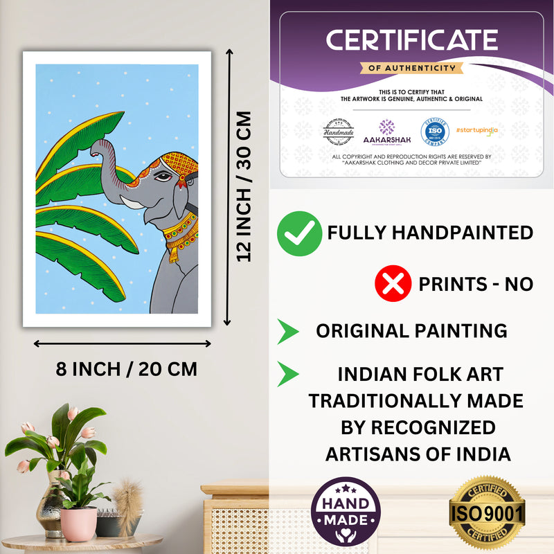 certificate of authenticity-handmade iso certified-elephant pichwai painting