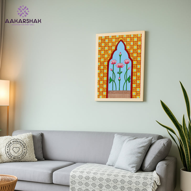 vibrant handmade shrinathji painting-depicting indian folk traditions