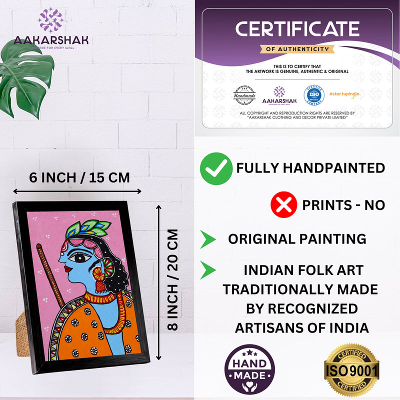 handmade iso certified-pichwai krishna painting
