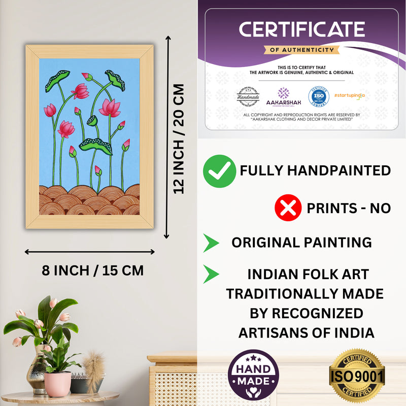 handmade iso certified-lotus pichwai painting