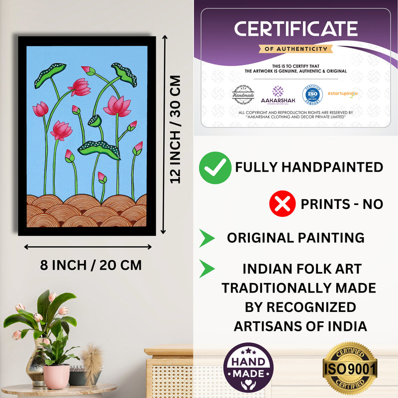 handmade iso certified-lotus pichwai painting