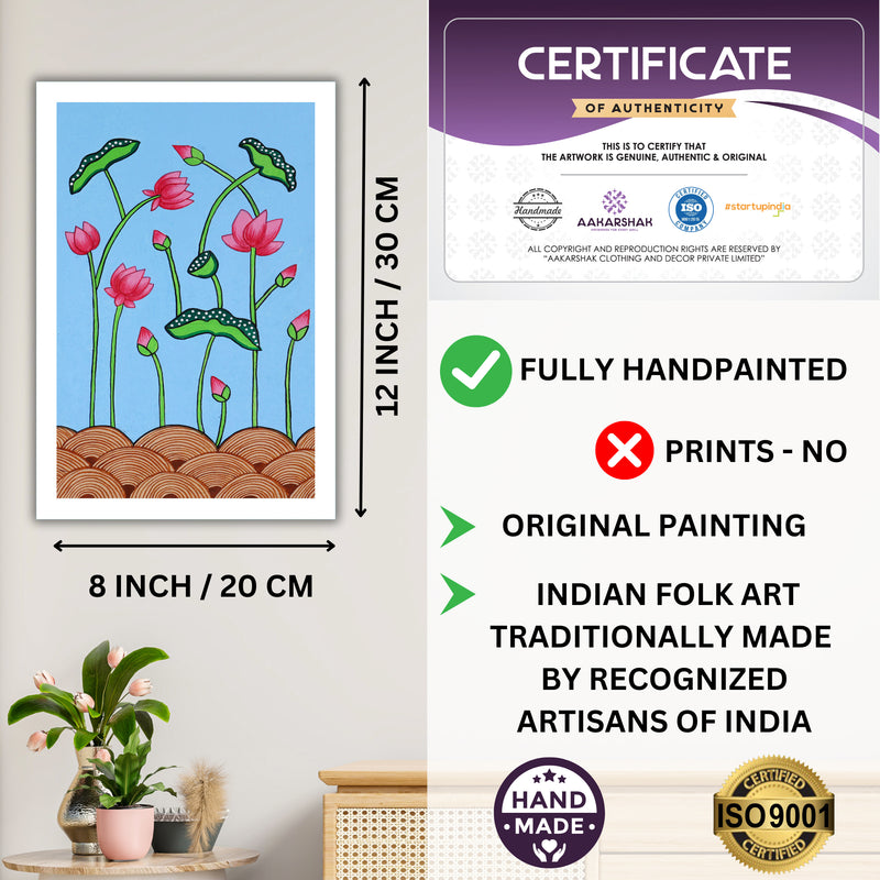 handmade iso certified-lotus pichwai painting