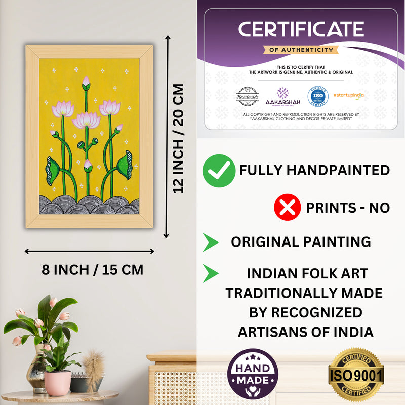 handmade iso certified-lotus pichwai painting