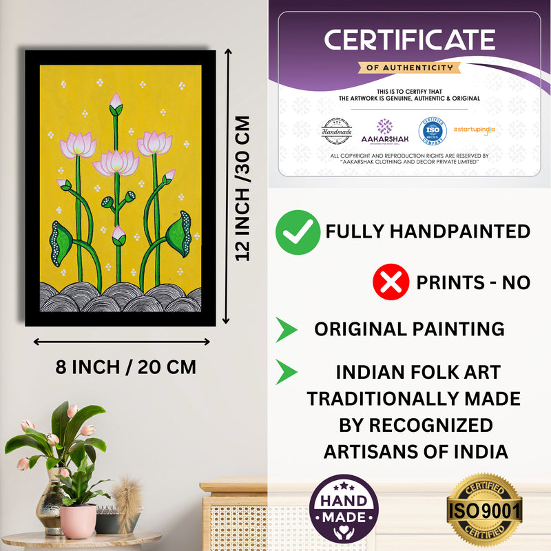 handmade iso certified-lotus pichwai painting