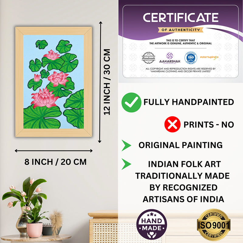 handmade iso certified-lotus pichwai painting