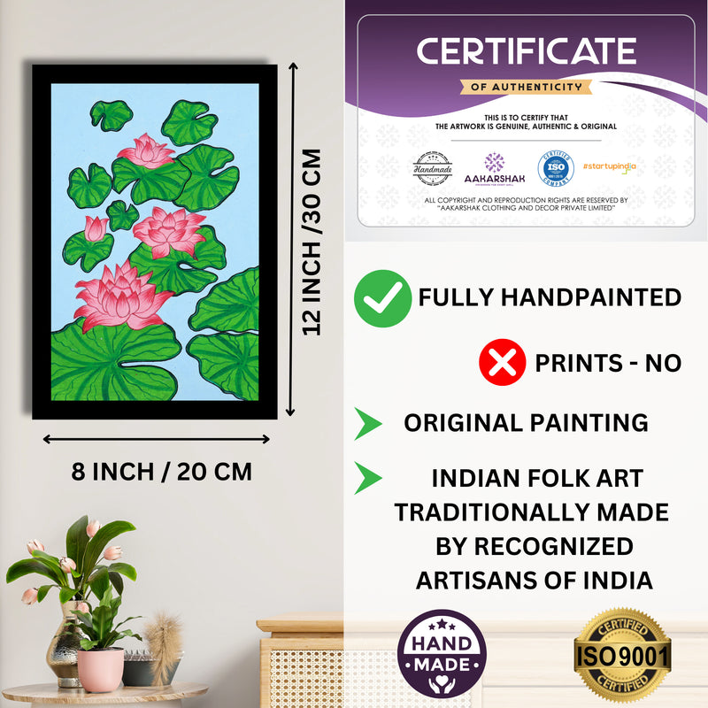 handmade iso certified-lotus pichwai painting