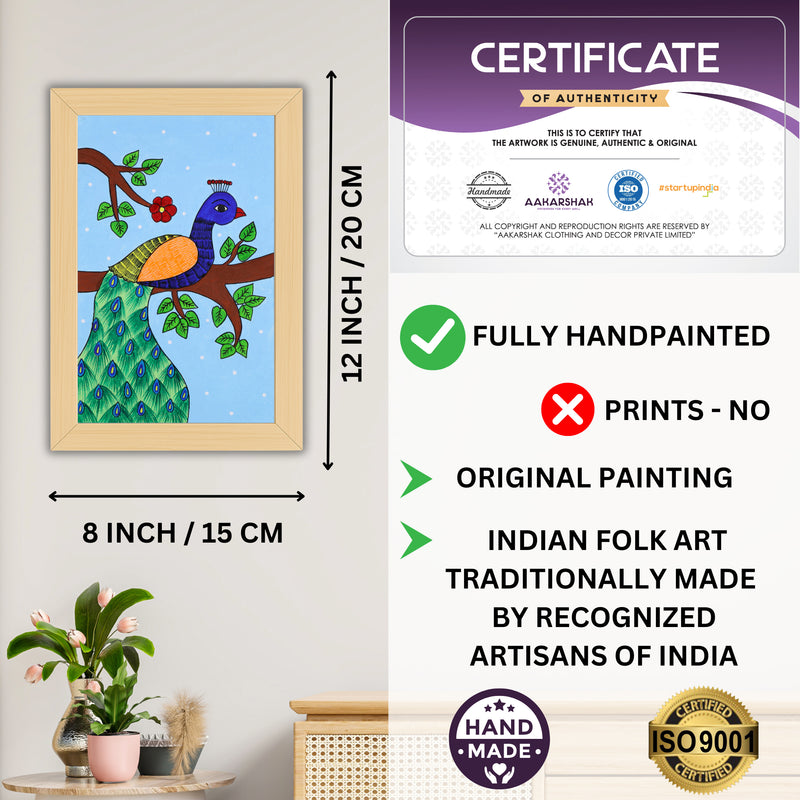 handmade iso certified-peacock pichwai painting